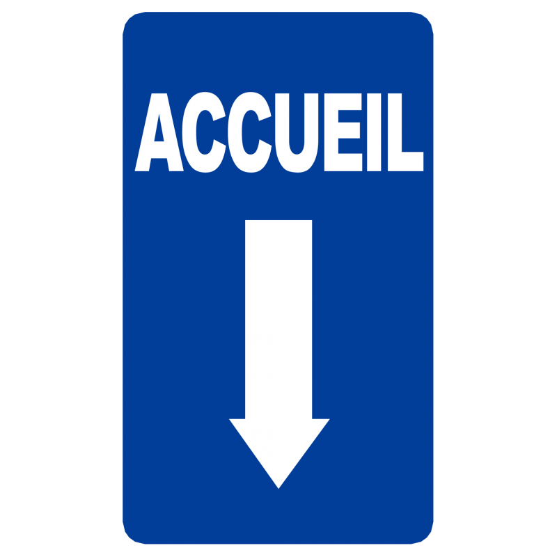 Accueil fléchage vers le bas (20x12cm) - Autocollant(sticker)