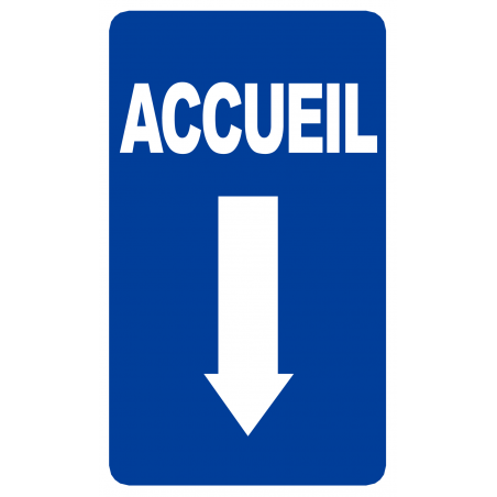 Accueil fléchage vers le bas (20x12cm) - Autocollant(sticker)