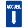 Accueil fléchage vers le bas (20x12cm) - Autocollant(sticker)