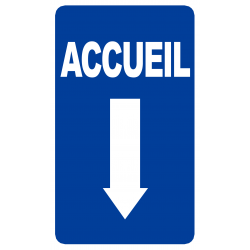 Accueil fléchage vers le bas (10x6cm) - Autocollant(sticker)