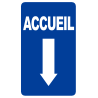 Accueil fléchage vers le bas (10x6cm) - Sticker/autocollant