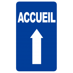 Accueil fléchage vers le haut (20x12cm) - Autocollant(sticker)