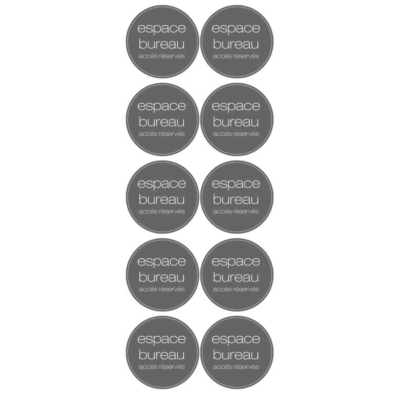 bureau rond (10 stickers de 5cm) - Sticker/autocollant