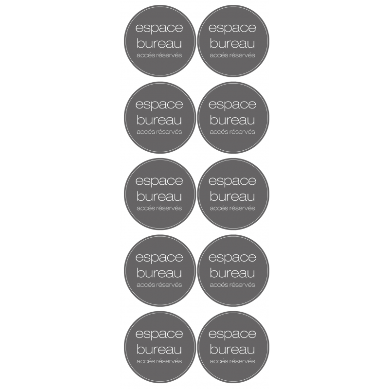 Espace bureau rond (10 stickers de 5cm) - Autocollant(sticker)