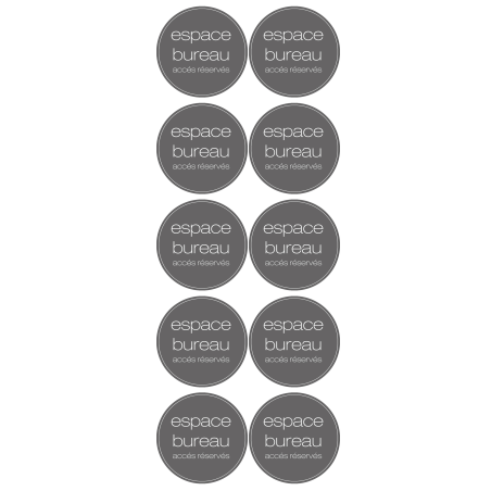 bureau rond (10 stickers de 5cm) - Sticker/autocollant