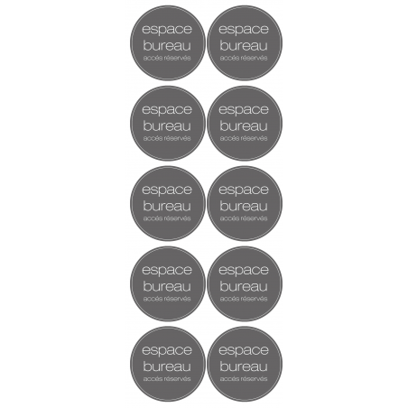 Espace bureau rond (10 stickers de 5cm) - Autocollant(sticker)