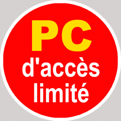 PC d'accès limité (15x15cm) - Autocollant(sticker)