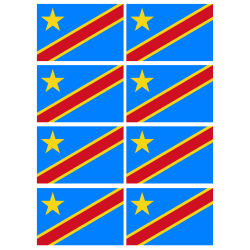 Drapeau République démocratique du Congo (8 fois 9.5x6.3cm) Sticker/
