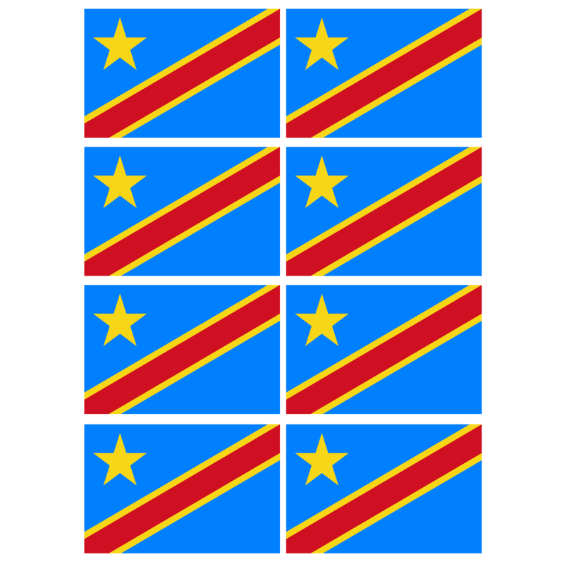Drapeau République démocratique du Congo (8 fois 9.5x6.3cm) Sticker/