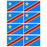 Drapeau République démocratique du Congo (8 fois 9.5x6.3cm) Sticker/