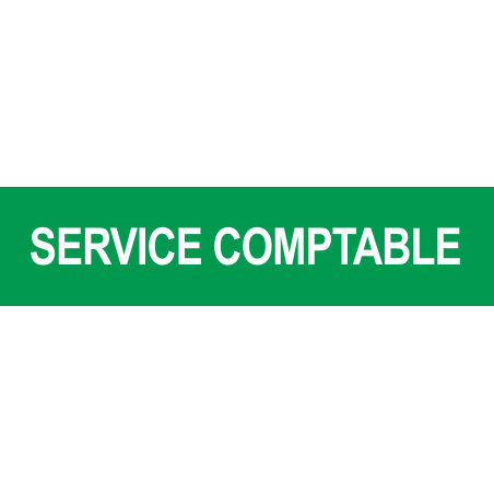 Local SERVICE COMPTABLE vert (29x7cm) - Autocollant(sticker)