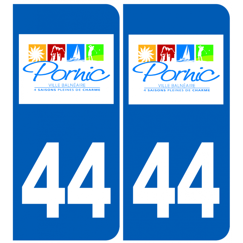 immatriculation 44 Pornic - Autocollant(sticker)