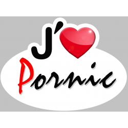 j'aime Pornic - 13x10cm - Autocollant(sticker)