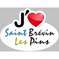 j'aime Saint Brévin les pins - 13x10cm - Autocollant(sticker)
