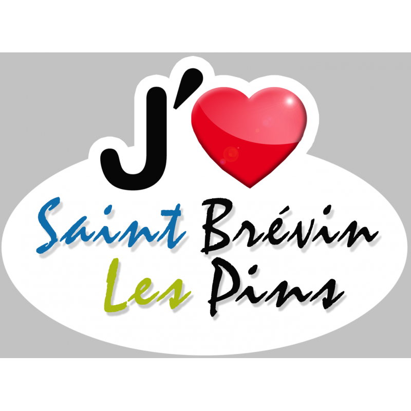 j'aime Saint Brévin les pins - 15x11cm - Autocollant(sticker)