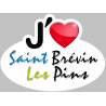 j'aime Saint Brévin les pins - 13x10cm - Autocollant(sticker)