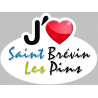 j'aime Saint Brévin les pins - 15x11cm - Autocollant(sticker)