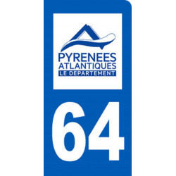 immatriculation motard 64 Pyrénées Atlantiques - Autocollant(sticker)
