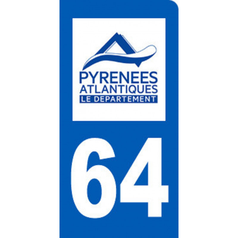 immatriculation motard 64 Pyrénées Atlantiques - Autocollant(sticker)