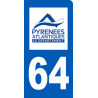 immatriculation motard 64 Pyrénées Atlantiques - Autocollant(sticker)