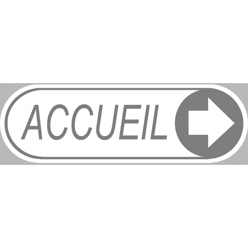 Accueil blanc directionnel droite (29x9cm) - Autocollant(sticker)