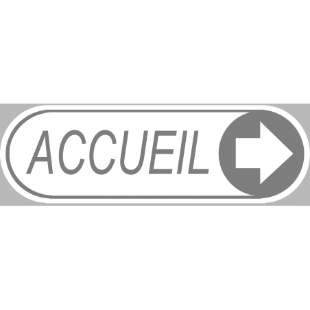 Accueil blanc directionnel droite (29x9cm) - Autocollant(sticker)