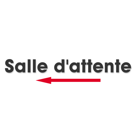 Salle d'attente direction gauche E (28x8cm) - Sticker/autocollant