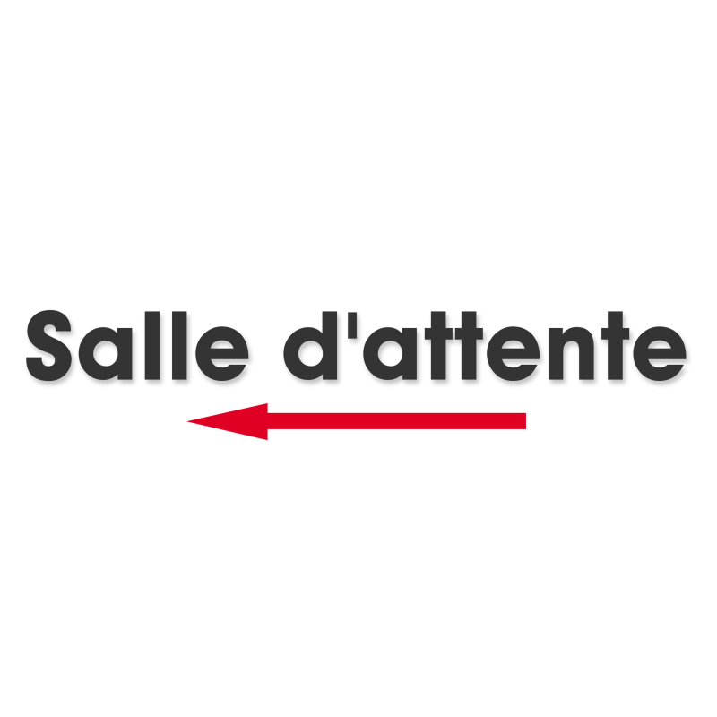 Salle d'attente direction gauche E (20x5.5cm) - Sticker/autocollant