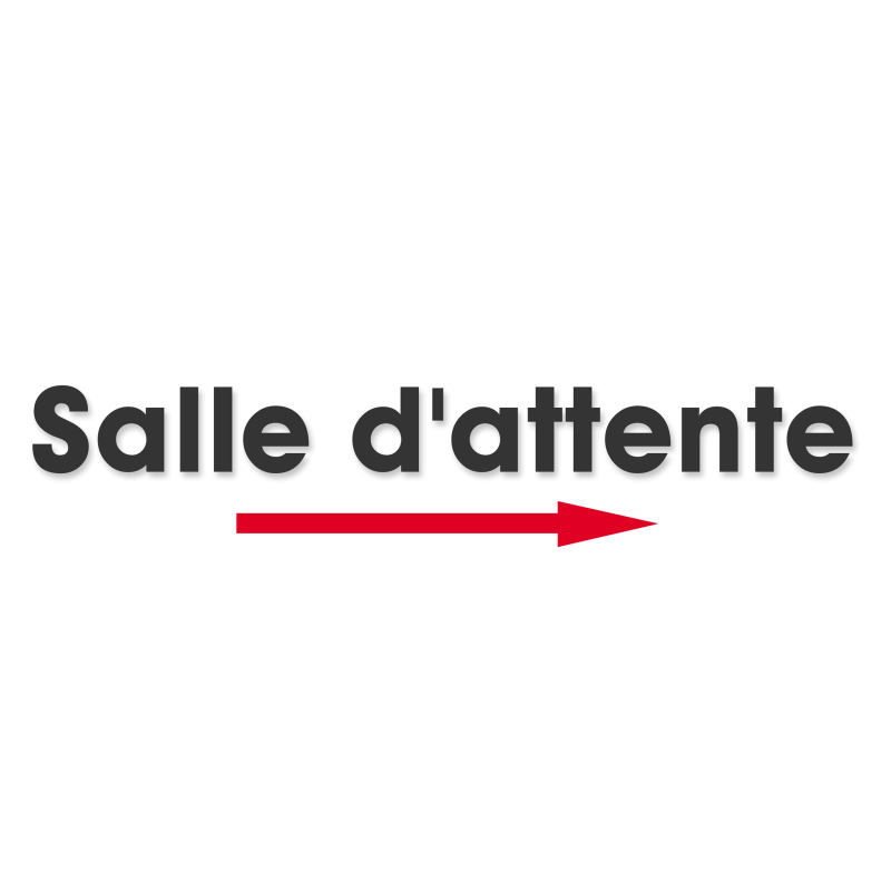 Salle d'attente direction droite E (28x8cm) - Sticker/autocollant