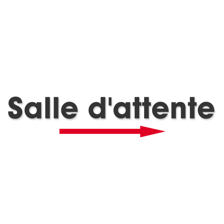 Salle d'attente direction droite D (20x5.5cm) - Sticker/autocollant