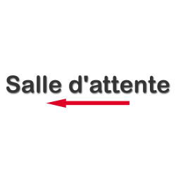 Salle d'attente direction gauche D (28x5.5cm) - Sticker/autocollant
