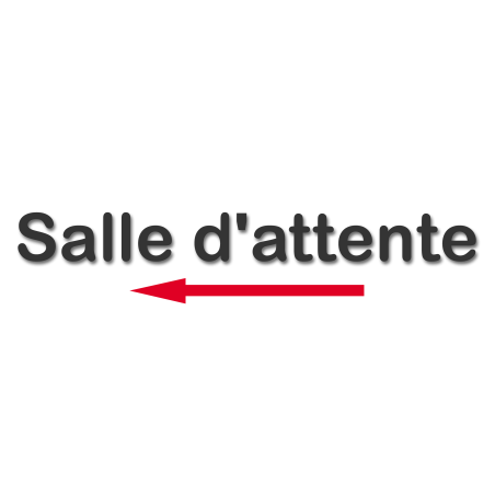 Salle d'attente direction gauche D (20x5.5cm) - Sticker/autocollant