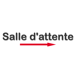 Salle d'attente direction droite D (28x5.5cm) - Sticker/autocollant