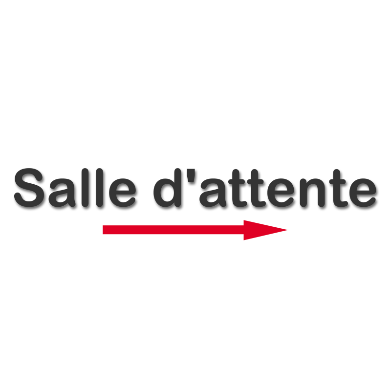Salle d'attente direction droite D (28x5.5cm) - Sticker/autocollant