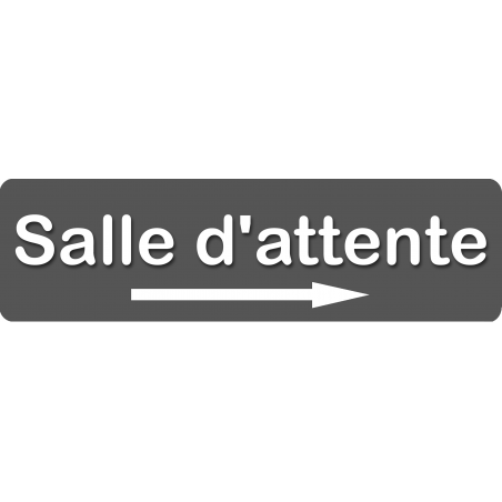 Salle d'attente direction droite 3 (28x8cm) - Autocollant(sticker)