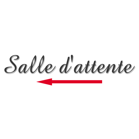Salle d'attente direction gauche A (28x8cm) - Sticker/autocollant