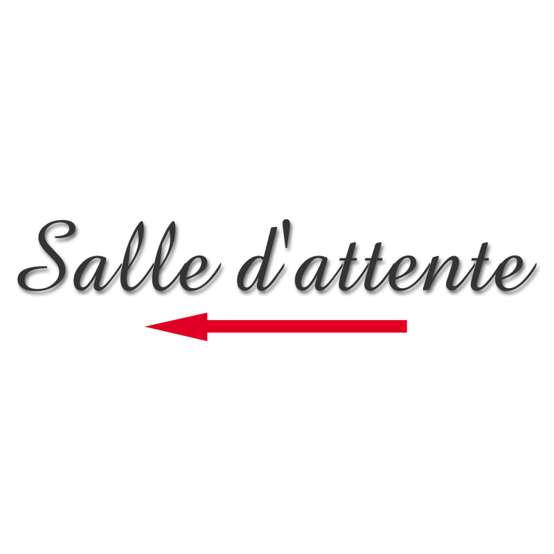 Salle d'attente direction gauche A (20x5.5cm) - Sticker/autocollant