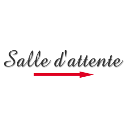 Salle d'attente direction droite A (28x8cm) - Sticker/autocollant