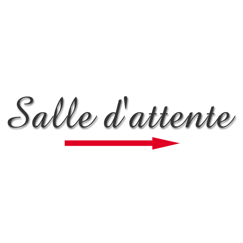Salle d'attente direction droite A (28x8cm) - Sticker/autocollant