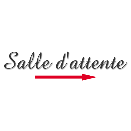 Salle d'attente direction droite A (28x8cm) - Sticker/autocollant
