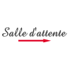 Salle d'attente direction droite A (28x8cm) - Sticker/autocollant