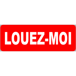 Louez-moi fond rouge (15x5cm) - Autocollant(sticker)