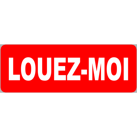 Louez-moi fond rouge (15x5cm) - Sticker/autocollant