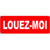 Louez-moi fond rouge (15x5cm) - Autocollant(sticker)