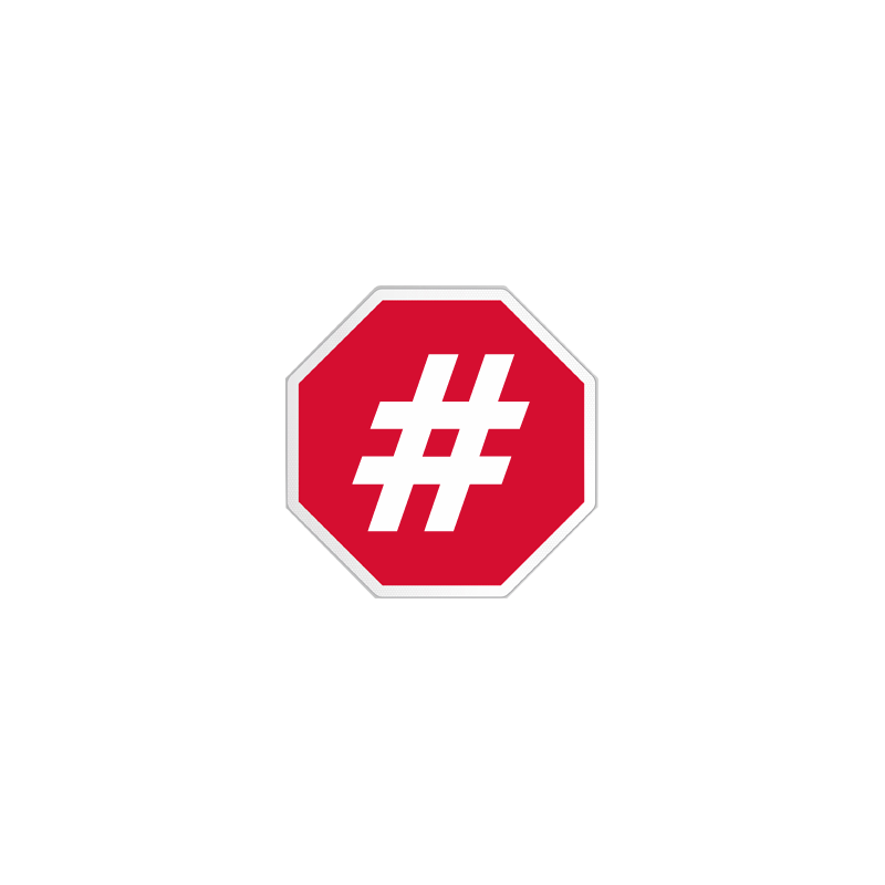 hashtag stop (15x15cm) - Sticker/autocollant