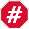 hashtag stop (20x20cm) - Sticker/autocollant