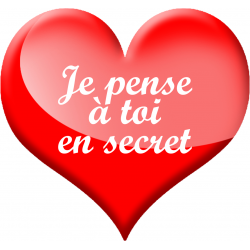 Je pense à toi en secret (20x18.5cm) - Autocollant(sticker)