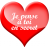 Je pense à toi en secret (20x18.5cm) - Autocollant(sticker)