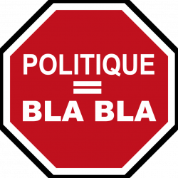 Politique égale BLA BLA (10x10cm) - Autocollant(sticker)