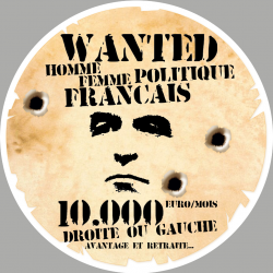 Wanted homme femme politique (5cm) - Autocollant(sticker)